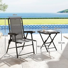 Conjunto De Mesa E Cadeiras De Jardim Móveis De Exterior Dobrável – Li