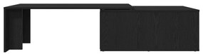 Mesa de Centro Folheada Preta de 150x50x35 cm