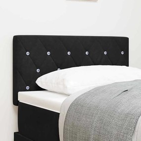 vidaXL Cabeceira LED com botão de cristal, estofada em veludo preto de 80 cm