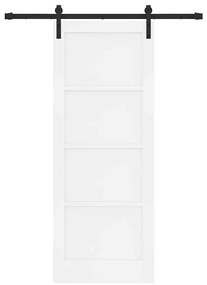 Porta Deslizante com Conjunto de Acessórios Branca 78x202 cm Madeira M