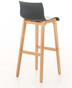 Banco de bar Hoover em plástico e com estrutura de Cor Natural 41 x 101 x 46 cm Cinzento