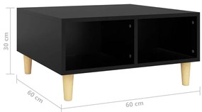 Mesa de centro 60x60x30 cm contraplacado preto