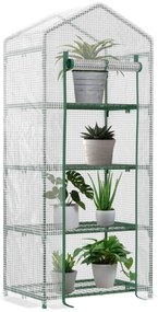 Estufa de Jardim com 4 Prateleiras e Cobertura de PE Estufa de Aço par