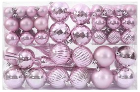 Enfeites de Natal 98 pcs Ø3/4/6 cm rosa