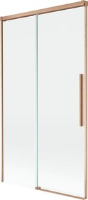 Mexen Rox parede de banho deslizante de 2 painéis 100 x 150 cm, transparente, cobre escovado - 8C9-100-001-65-00