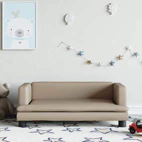 3196316 vidaXL Sofá infantil 80x45x30 cm couro artificial cappuccino