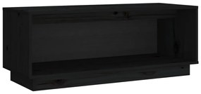 Móvel de TV 90x35x35 cm madeira de pinho maciça preto