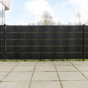 Telas de varanda 5 pcs 255x19 cm vime PE preto