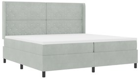 Cama Box com Colchão vidaXL Cinza Claro 200x200 cm Veludo