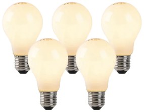 Conjunto de 5 lâmpadas de filamento LED E27 vidro opalino 3W 250 lm 2200K