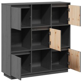 Aparador alto 110,5x35x117 cm pinho maciço cinza