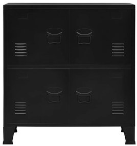 Aparador de arrumação industrial 75x40x80 cm aço preto