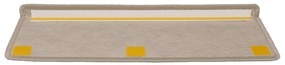 Tapetes escada adesivos aspeto sisal 15pcs 65x21x4 bege-escuro