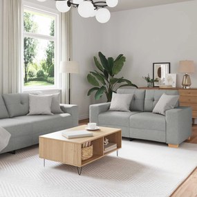 vidaXL Sofá 3 pcs Cinza Nuvem 221 x 80 x 80 cm