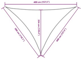 Para-sol estilo vela tecido oxford triangular 3x4x4 m creme