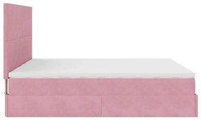 Estrutura de cama otomana com colchões 180x200 cm veludo rosa