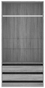Roupeiro 100x50x200 cm derivados de madeira cinzento sonoma