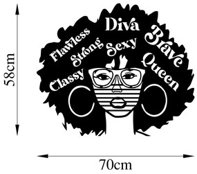 Acessório Decorativo de Parede Diva – Preto – 58 x 70 cm