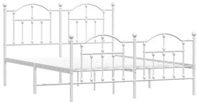 Estrutura de cama com cabeceira e pés 150x200 cm metal branco