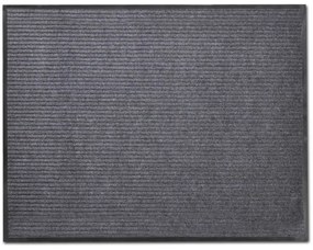 241276 vidaXL Tapete de entrada com nervuras PVC Cinza 90 X 150 cm