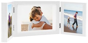 vidaXL Moldura com três dobras 28x18 cm+2x(13x18 cm) branco