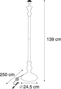 Candeeiro de pé clássico preto sem abajur - Classico