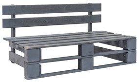 vidaXL Banco de paletes para jardim madeira cinzento