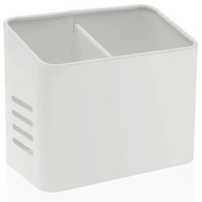 Organizador de Talheres Versa Branco 9,5 X 16 X 13,5 cm Metal Aço