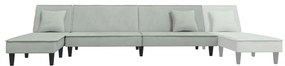 Sofá-cama em forma de L 255x140x70 cm veludo cinzento-claro