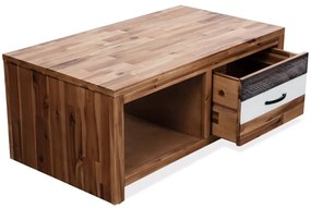 Mesa de centro em madeira de acácia maciça 90x50x37,5 cm