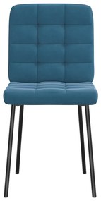 Cadeiras de jantar 2 pcs veludo azul
