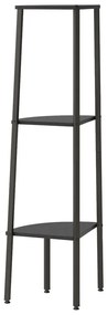 Estante canto 3 prateleiras 45,5x31,5x120 cm preto