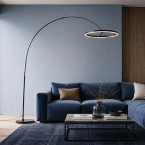 Candeeiro de Arco Design Preto Incl. LED Regulável em 3 Níveis - Anello