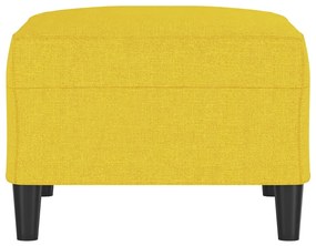 Apoio de pés 70x55x41 cm tecido amarelo-claro