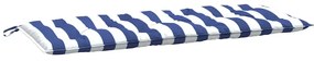 Almofadões p/ banco jardim 2 pcs 120x50x7 cm tecido azul/branco