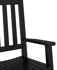 Cadeira de baloiço infantil madeira de álamo maciça preto