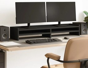 vidaXL Suporte para monitor 100x24x16 cm derivados de madeira preto