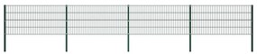 vidaXL Painel de vedação com postes ferro 6,8x0,8 m verde