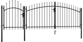 Portão de jardim 1,75x4 m aço preto