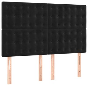 Cama com molas/colchão 140x200 cm veludo preto