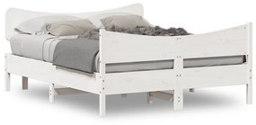vidaXL Cama sem colchão 140x190 cm madeira de pinho maciça branco