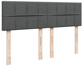 Cama com molas/colchão 140x200 cm tecido cinzento-escuro