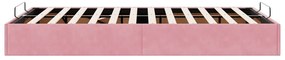 Ottoman Bed Frame No Colchão Rosa 120x200 cm Veludo