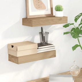 Prateleiras de parede 2 pcs 40x15x4 cm madeira de teca maciça