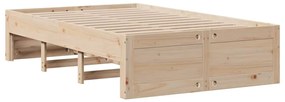 Cama com estante sem colchão 135x190 cm pinho maciço
