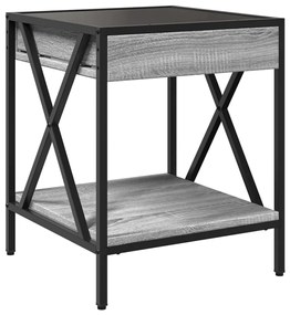 Mesa de centro luzes LED Infinity 40x40x49 cm cinzento sonoma