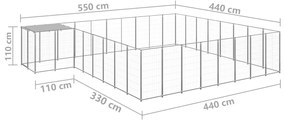 Canil 20,57 m² aço prateado