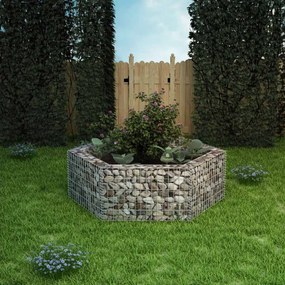 vidaXL Canteiro elevado/cesto gabião hexagonal 160x140x50 cm