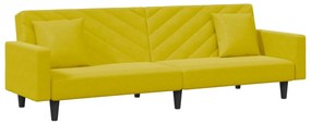 2 pcs conjunto de sofás com almofadas veludo amarelo