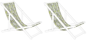 Conjunto de 2 tecidos em amarelo e cinzento para espreguiçadeiras ANZIO / AVELLINO Beliani